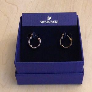 Swarovski Crystal Angelic White Rose Gold-Tone Hoop Earrings